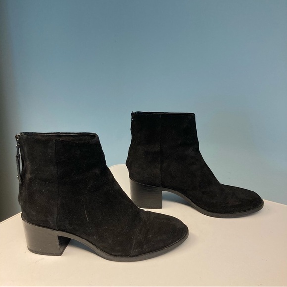 RAG & BONE Sz 39.5 Ashby Boot Suede Stacked 2.5” Heel  Back Zipper - Picture 4 of 10